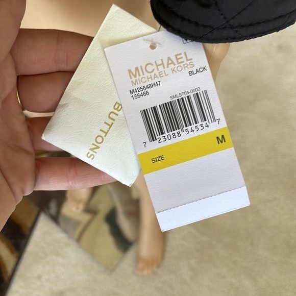 Brand New Michael Kors Black Quilted Stitch Button Up Jacket - Picture 8 of 16